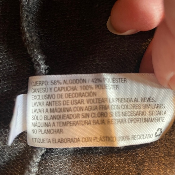 Girls Cat & Jack Gray Bear Hoodie Size M (7-8) - Picture 5 of 5